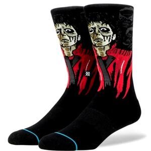 Michael Jackson black red thriller men women sock w red jacket gift stocking NEW